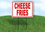 CHEESE Fries RED Plastic Yard Sign ROAD SIGN with Stand
