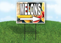 MELONS RIGHT ARROW WITH WHITE  Yard Sign Road with Stand LAWN SIGN Single sided