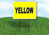 WORD YELLOW SIGN Yard Sign with Stand LAWN SIGN
