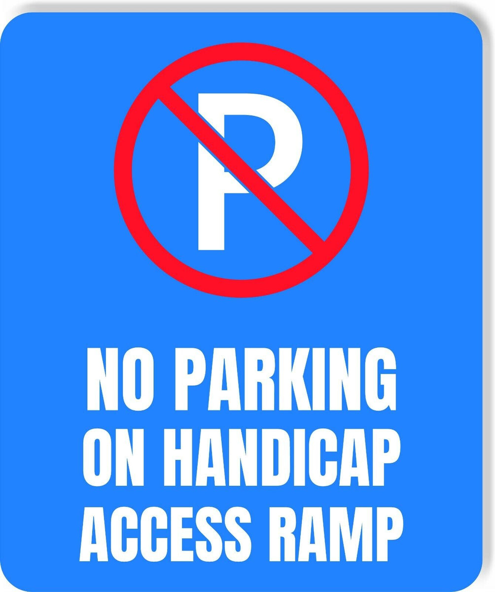 Handicap no Parking on access ramp Accessible metal outdoor sign PARKI ...