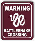 WARNING RATTLESNAKE CROSSING TRAIL Metal Aluminum composite sign