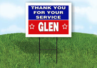 GLEN THANK YOU SERVICE 18 in x 24 in Yard Sign Road Sign with Stand