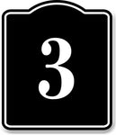 3 Bay Garage Door Plate Field Lane Gate Number BLACK Aluminum Composite Sign