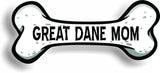 Dog Mom Great Dane Bone Car Magnet Bumper Sticker 3"x7"