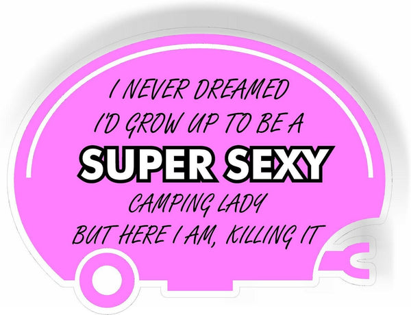 I never dreamed Id grow up to be a super sexy camping lady Magnet bumber sticker