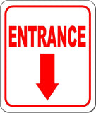 ENTRANCE DIRECTIONAL RED 8 Arrow Variations Metal Aluminum composite sign