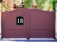 18 Bay Garage Door Plate Field Lane Gate Number BLACK Aluminum Composite Sign