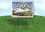 BOAT RENTALS WITH BOAT Yard Sign Road with Stand LAWN SIGN