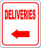 DELIVERIES DIRECTIONAL RED 8 Arrow Variations Metal Aluminum composite sign