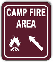 CAMPFIRE AREA DIRECTIONAL ARROW TRAIL 8 Variations Metal Aluminum composite sign