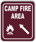 CAMPFIRE AREA DIRECTIONAL ARROW TRAIL 8 Variations Metal Aluminum composite sign