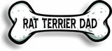 Dog Dad Rat Terrier Bone Car Magnet Bumper Sticker 3"x7"