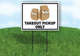 TOGO TAKEOUT PICKUP ONLY BLACK Yard Sign Road with Stand LAWN SIGN