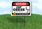 BEWARE OF GEESE NOT RESPONSIBLE FOR Plastic Yard Sign ROAD SIGN with Stand