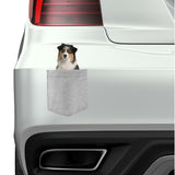 Australian Shepard in pocket Fridge Car Magnet Bumper Sticker App size 4"x7"