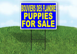Bouviers des Flandre PUPPIES FOR SALE YELLOW Yard Sign Road with Stand LAWN SIGN
