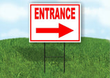 Entrance right arrow red Yard Sign Road with Stand LAWN SIGN Single sided