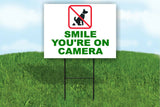 Smile you're on camera pick up after your dog Yard Sign Road with Stand