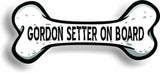Dog on Board Gordon Setter Bone Car Magnet Bumper Sticker 3"x7"