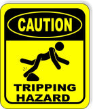 CAUTION TRIPPING HAZARD Metal Aluminum Composite YELLOW SAFETY Sign