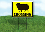 SHEEP CROSSING XING YELLOW Plastic Yard Sign ROAD SIGN with Stand