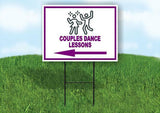 COUPLES DANCE LESSONS PURPLE Yard Sign Road with Stand LAWN SIGN Single sided