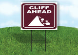 CLIFF AHEAD TRAIL BROWN Yard Sign with Stand LAWN SIGN