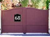 68 Bay Garage Door Plate Field Lane Gate Number BLACK Aluminum Composite Sign