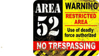 Vintage Retro Reproduction Area 52 NO TRESPASSING Metal Aluminum composite sign