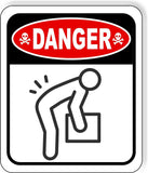 DANGER LIFT WITH LEGS HAZARD Metal Aluminum composite sign