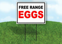 FREE RANGE EGGS BLACK RED Yard Sign Road with Stand LAWN SIGN