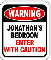 WARNING JONATHAN'S BEDROOM Metal Aluminum composite sign