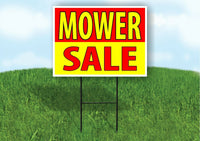 MOWER SALE RED YELLOW Plastic Yard Sign ROAD SIGN with Stand
