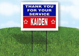 KAIDEN THANK YOU SERVICE 18 in x 24 in Yard Sign Road Sign with Stand
