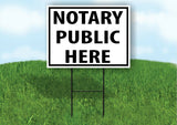 NOTARY PUBLIC HERE SERVICE BLACK Plastic Yard Sign ROAD SIGN with Stand
