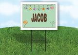 JACOB WELCOME BABY GREEN  18 in x 24 in Yard Sign Road Sign with Stand