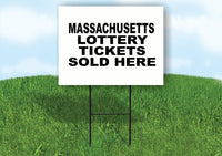 MASSACHUSETTS STATE LOTTERY TICKETS 18 in x24 in Yard Sign Road Sign with Stand