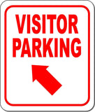 VISITOR PARKING DIRECTIONAL RED 8 Arrow Variations Metal Aluminum composite sign