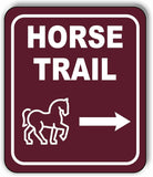 HORSE TRAIL DIRECTIONAL RIGHT ARROW CAMPING Metal Aluminum composite sign