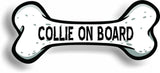 Dog on Board Collie Bone Car Magnet Bumper Sticker 3"x7"