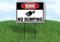 warning No dumping video surveillance Yard Sign Road with Stand LAWN SIGN