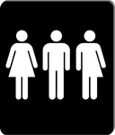 Transgender men women restroom bathroom Aluminum composite indoor outdoor sign