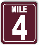 Mile 4 Distance Marker Brown Running Race 5k Marathon Aluminum Composite Sign