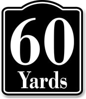 60 Yards Distance Marker Running Race 5k Marathon BLACK Aluminum Composite Sign
