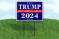 Trump KEEP AMERICA GREAT 2024 blue Yard Sign ROAD SIGN with Stand LAWN POSTER
