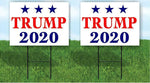2 Pack Donald Trump 2020 POLITICAL Yard Sign ROAD SIGN w stands large 18"x24"
