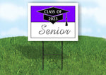 2023 SENIOR PURPLE WHITE  18inx24in Yard Road Sign w/ Stand