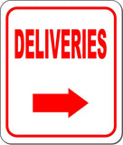DELIVERIES DIRECTIONAL RED 8 Arrow Variations Metal Aluminum composite sign