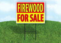 FIREWOOD FOR SALE RED YELLOW Plastic Yard Sign ROAD SIGN with Stand