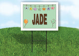 JADE WELCOME BABY GREEN  18 in x 24 in Yard Sign Road Sign with Stand